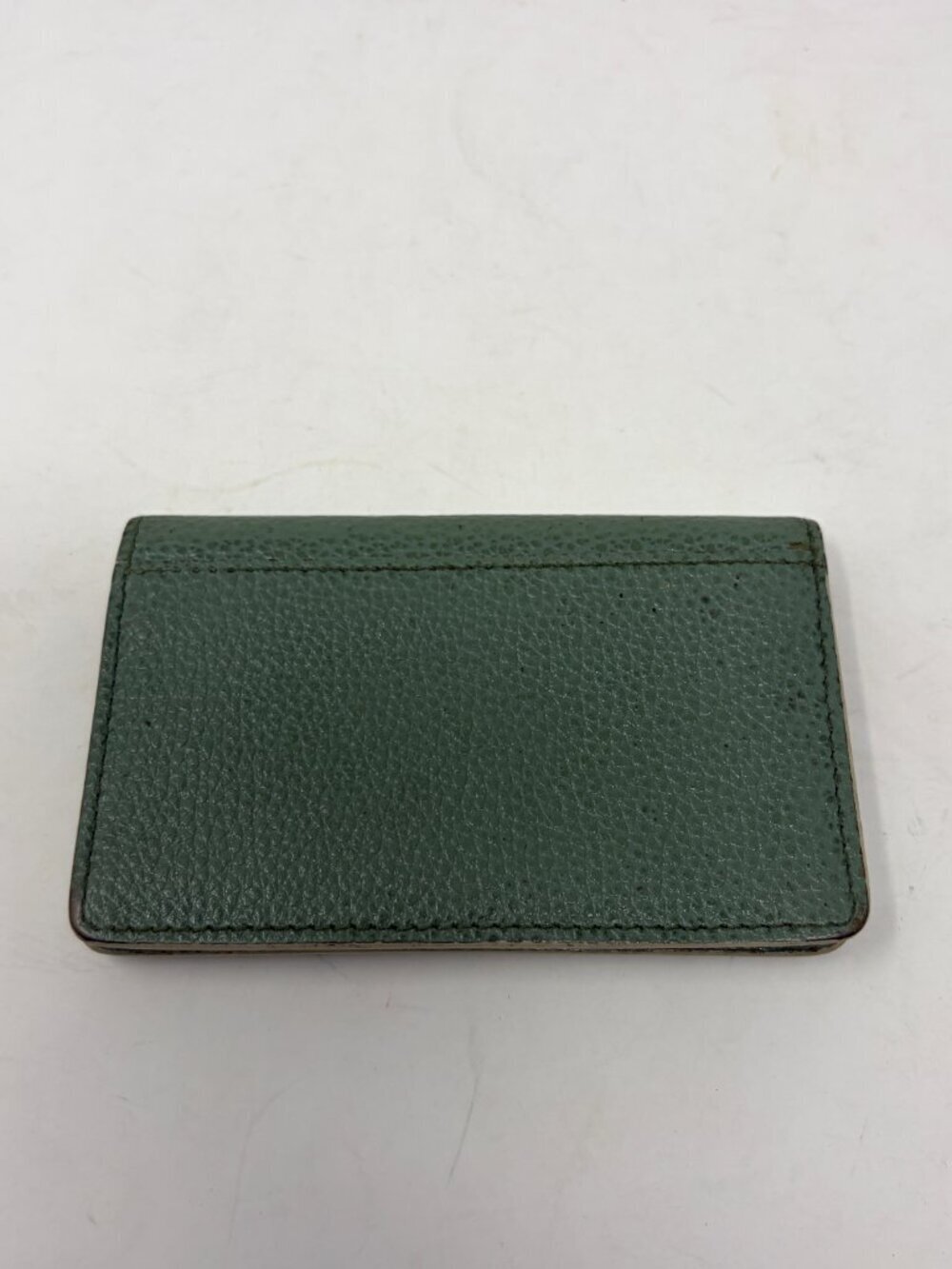 Levenger card case green envelope snap leather slim - Picture 4 of 9